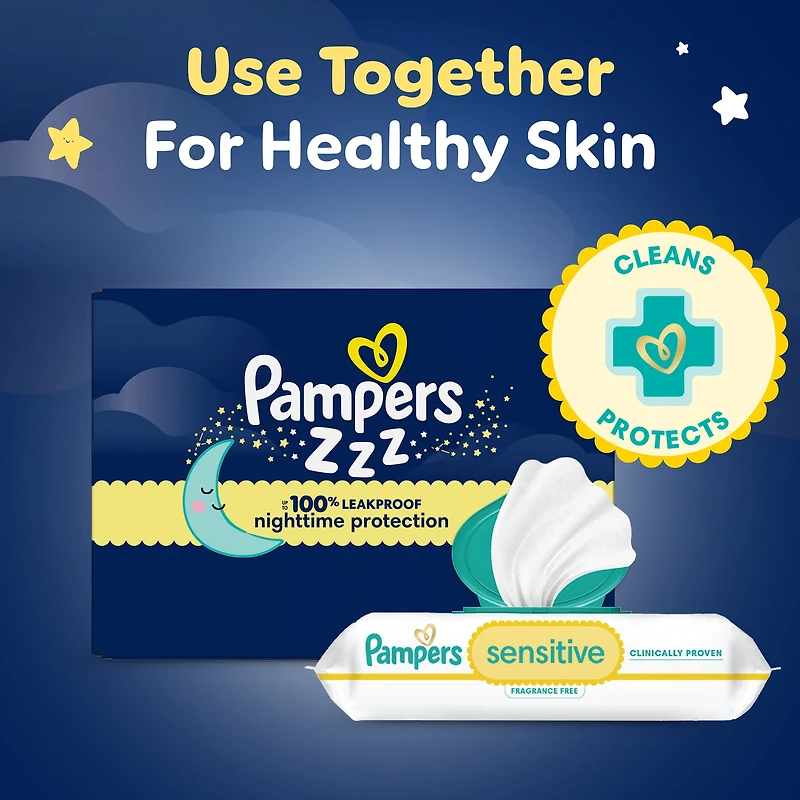 Couches Pampers Swaddlers Overnight, format Super S3 à S7 Tailles 3-7, 66-36 couches