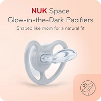 NUK Space Glow-in-the-Dark Orthodontic Pacifiers, 2 Pack