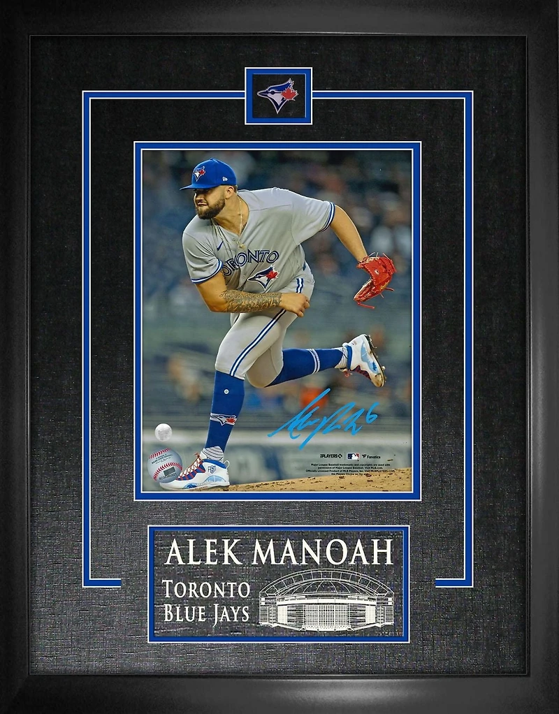 Alek Manoah Signed 8x10 Framed Toronto Blue Jays Grey Follow Through Photo