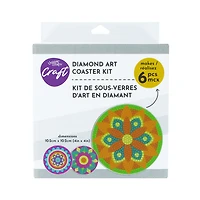 UNIQUE CREATIV CRAFT Diamond Art Coaster Kit – Flower, 6 pcs, Age 8+, Beginner, 10.2 cm