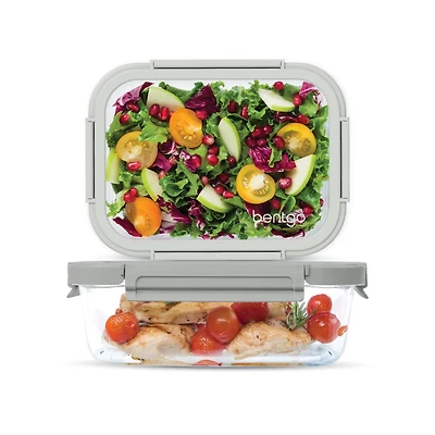 Bentgo Glass Leak-Proof Glass Food Storage Set - 2-Pack (4.4-Cup and 6.3-Cup Containers) - Pebble Beach<br>Edit