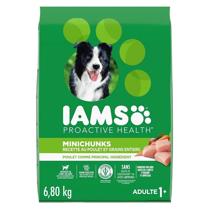 Iams Minichunks Adult Dry Dog Food Chicken & Whole Grains Recipe, 1.5-17.46kg