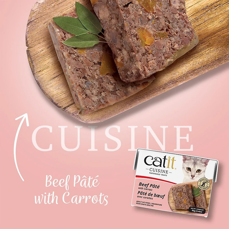 Catit Cuisine Beef Pâté with Carrots, Wet Cat Food, 95 g