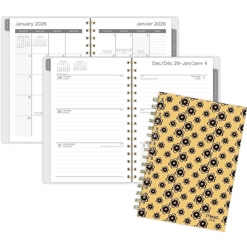 2026 Mead® Yellow Buttercup Small Weekly Clear Poly Cover Planner