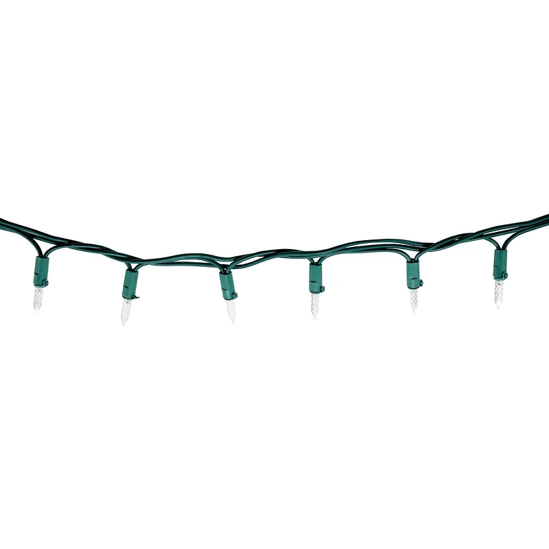 250 FACETTED M5 LED LIGHTS, IN/OUT,10 FUNCTIONS W/TIMER& ADAPTOR, GREEN WIRE, WARM WHITE, 250 FACETTED M5 LED LIGHTS
