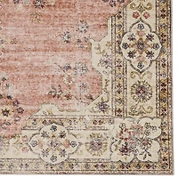 Tapis d'appoint lavable Blanton 2 pi x 3 pi rose et ivoire