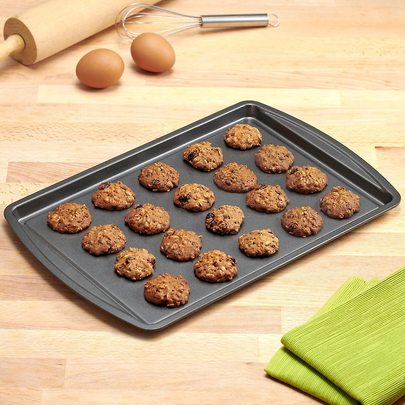 Mainstays 3PC Ensemble de Cookies Antiadhésives, 11,2" x 17,2", 10,2" x 15,2", 9,2" x 13,2", Gris MS 3PC Ensemble de Cookies Antiadhésives