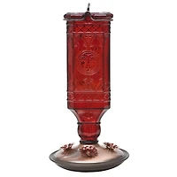 Abreuvoir à colibris style bouteille ancienne carrée rouge de Perky-Pet