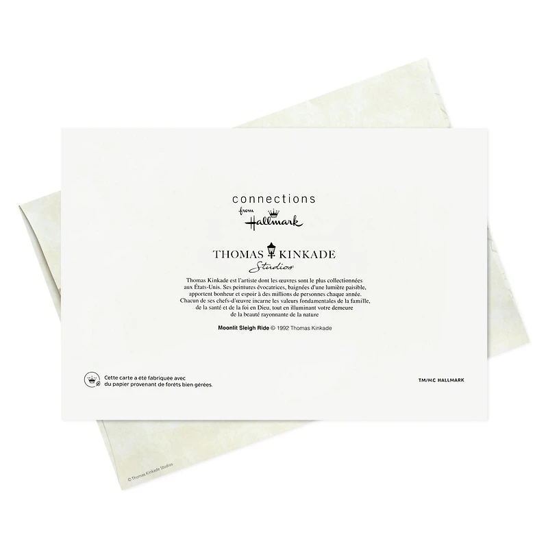 Boîte de cartes en français de Noël, Connections from Hallmark, balade en traîneau, Thomas Kinkade, paquet de 20 cartes