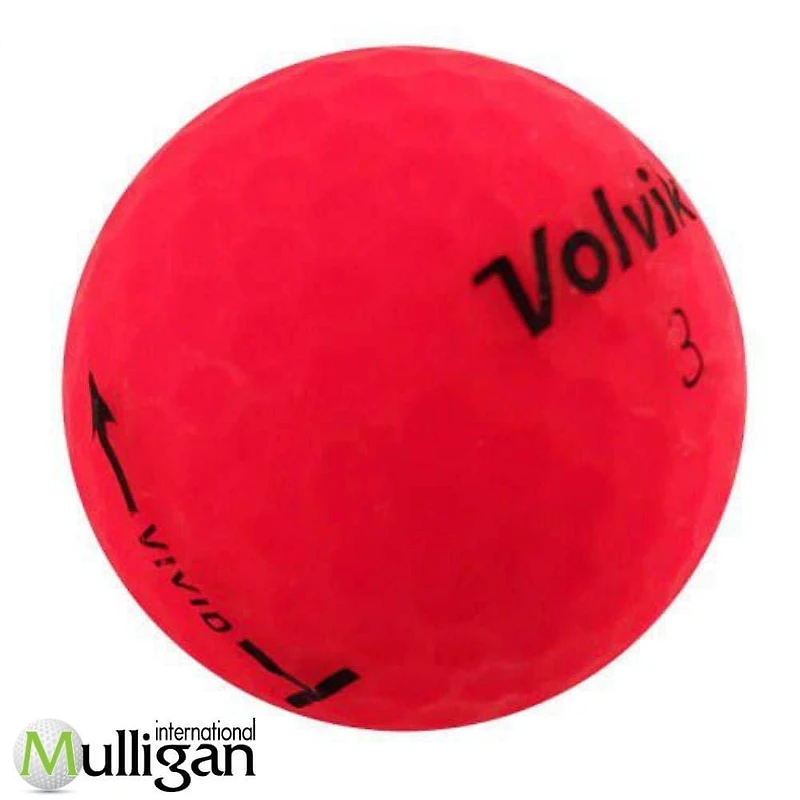 Mulligan - 60 Volvik Vivid - Matte - 4A Recycled Used Golf Balls, Red