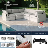 Ensemble de canapés modulaires de patio Patioflare Flexifome, gris
