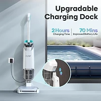 Aiper Pilot V2 Rechargeable Handheld Pool Vacuum Cleaner, for Above-Ground Inflatable Pools, Hot Tubs, Works with Pool Poles