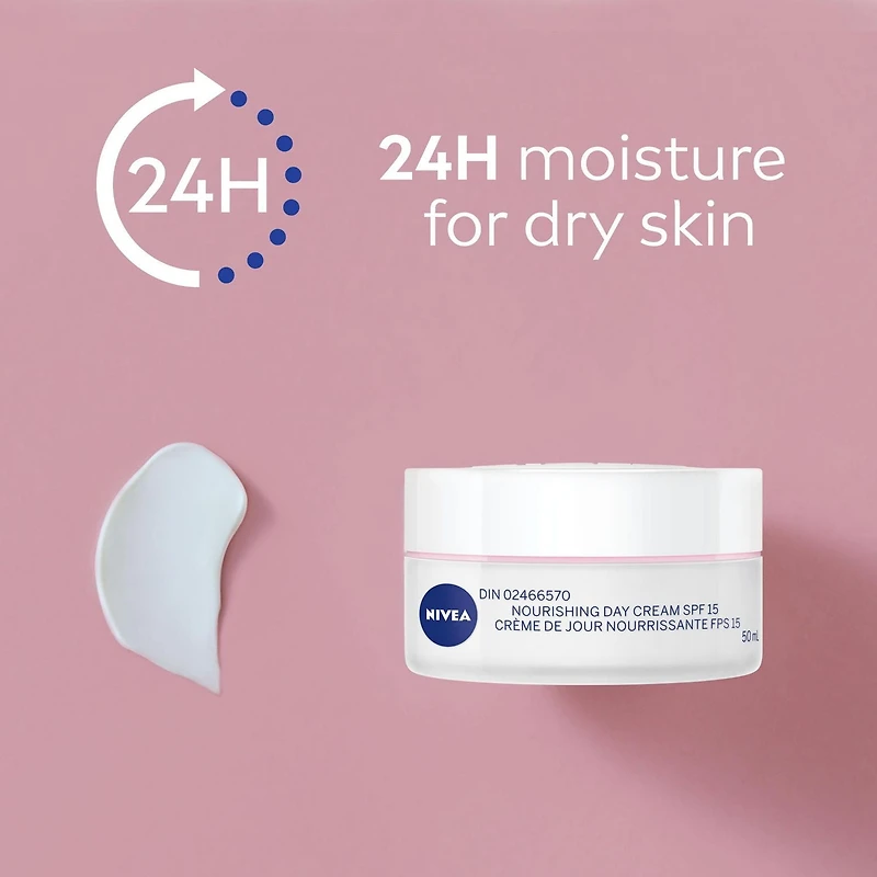 NIVEA Nourishing Day Cream with SPF 15 for Dry Skin, 50mL