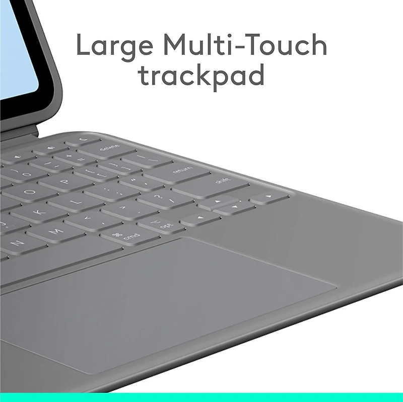 Logitech Combo Touch iPad Air 11" (M2/5e gen) Clavier - détachable, rétroéclairé, support, gris