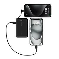 Belkin BoostCharge Portable Power Bank, 2.2in/5.7cm Integrated Cable 10,000mAh PD 20W Fast Charge USB-C Power Delivery, Portable iPhone Charger for iPhone 15 Series, iPad Pro, Galaxy S24 & More Black, BEL 10K 20W CABLE PWRBNK BLK