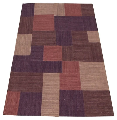 ECARPETGALLERY Tapis Fait à la Main pour Salon, Salle à Manger et Chambre à Coucher Transitionnel Collection Moldovia Patch 5'3" x 7'10" en Brun