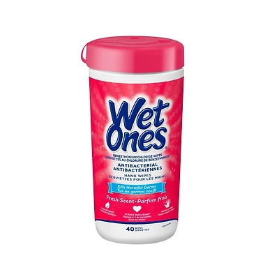 Wet Ones Antibacterial Hand Wipes, Fresh Scented Wet Wipes, 40 Wet wipes