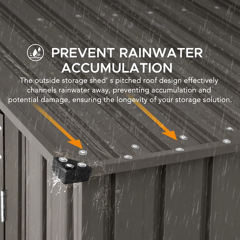 Sunjoy 13 ft. x 20 ft. Outdoor Storage Shed, Carport, Light Grey