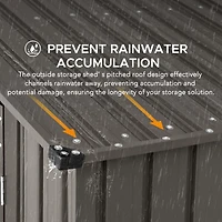 Sunjoy 13 ft. x 20 ft. Outdoor Storage Shed, Carport, Light Grey