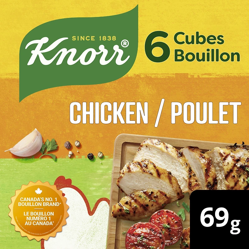 Knorr Chicken Bouillon Cubes, Rich Broth Flavour, 69 g (6‑Cube Pack)