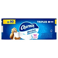 Papier hygiénique Charmin Ultra Doux, 30 rouleaux triples = 90 rouleaux réguliers, papier hygiénique à 2 épaisseurs 30 Unité