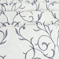 Marina Decoration Embroidered Stitching Coverlet Bedspread Ultra Soft Solid Bedding Summer Quilt Set with Quilted Sham, Navy Blue Branch Pattern