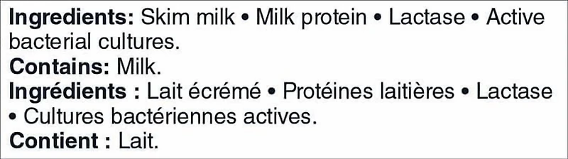 Our FinestTM 0% M.F. Lactose Free Plain Greek Yogurt, 750 g