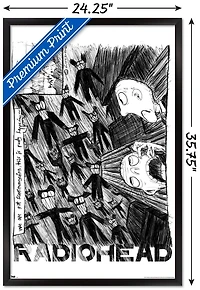 Radiohead - Scribble Wall Poster, 14.725" x 22.375" Framed
