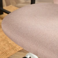 Chaise de bureau pivotante réglable Homy Casa avec assise rembourrée pour bureaux d'étude en dortoir, tissu rose