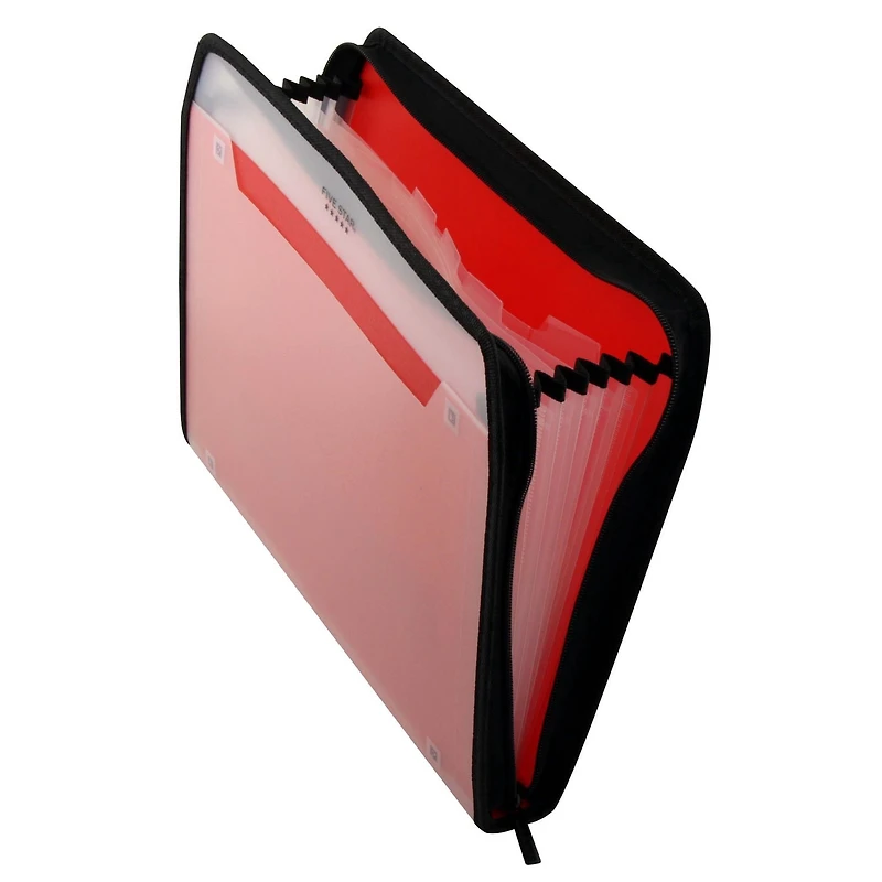 Classeur Extensible Personnalisable Five Star®, 7 Pochettes, Format Lettre, Sans Fixation Murale, Rouge