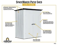 Spacemaker Patio Shed, 5x3, Flute Grey and Anthracite