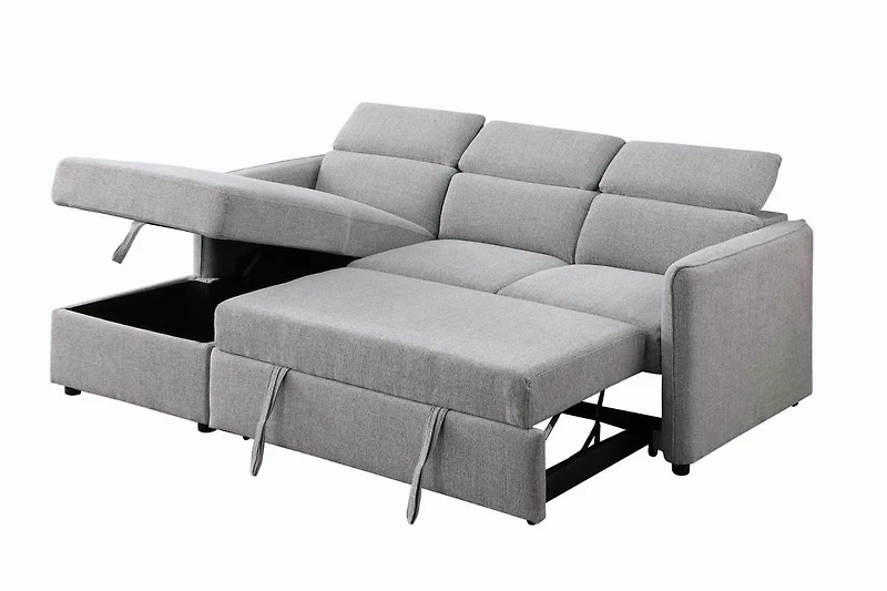 Accantha LHF Sectional Sleeper, Grey