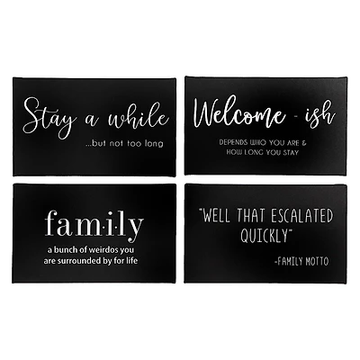 IH Casa Decor Canvas Wall Sign Family/Welcome-Ish 10 X 6 Asstd - Set of 4