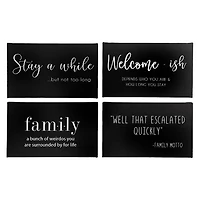 IH Casa Decor Canvas Wall Sign Family/Welcome-Ish 10 X 6 Asstd - Set of 4