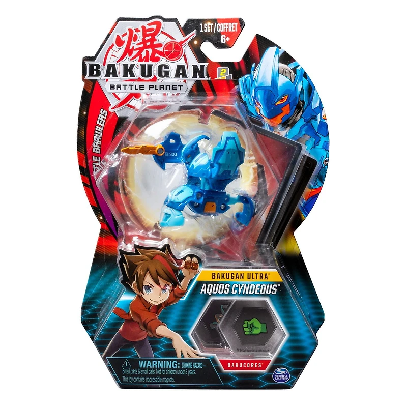 Bakugan, Aquos Cyndeous, Créature transformable à collectionner de 7,5 cm, à partir de 6 ans