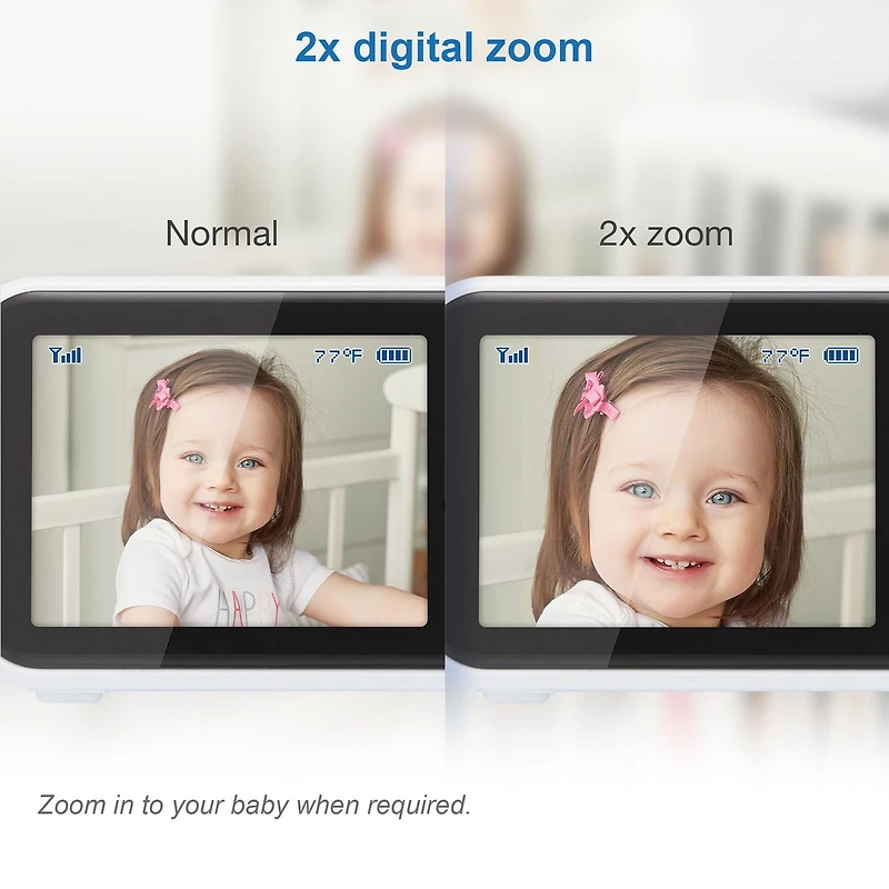 VTech VM3254-2 2 Camera 2.8” Digital Video Baby Monitor with Night Light, White