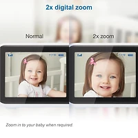 VTech VM3254-2 2 Camera 2.8” Digital Video Baby Monitor with Night Light, White
