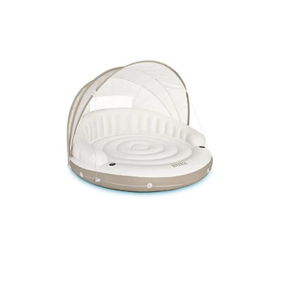 Île Gonflable Intex Canopy, Chaise Longue Gonflable de Piscine avec Ombrelle Amovible pour Détente