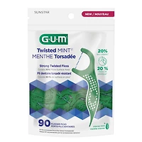 GUM® Twisted Mint™ Flosser, Strong Twisted Floss Covers 30% More Surface Area