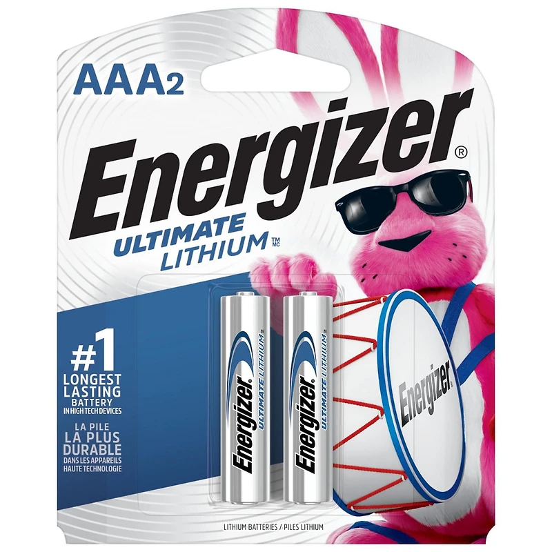 Energizer Ultimate Lithium AAA Batteries (2 Pack), Triple A Batteries, Pack of 2 batteries