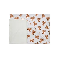 Couverture réversible en flanelle polaire douce et chaude pour enfants, motif ours en peluche marron, 101 x 127 cm