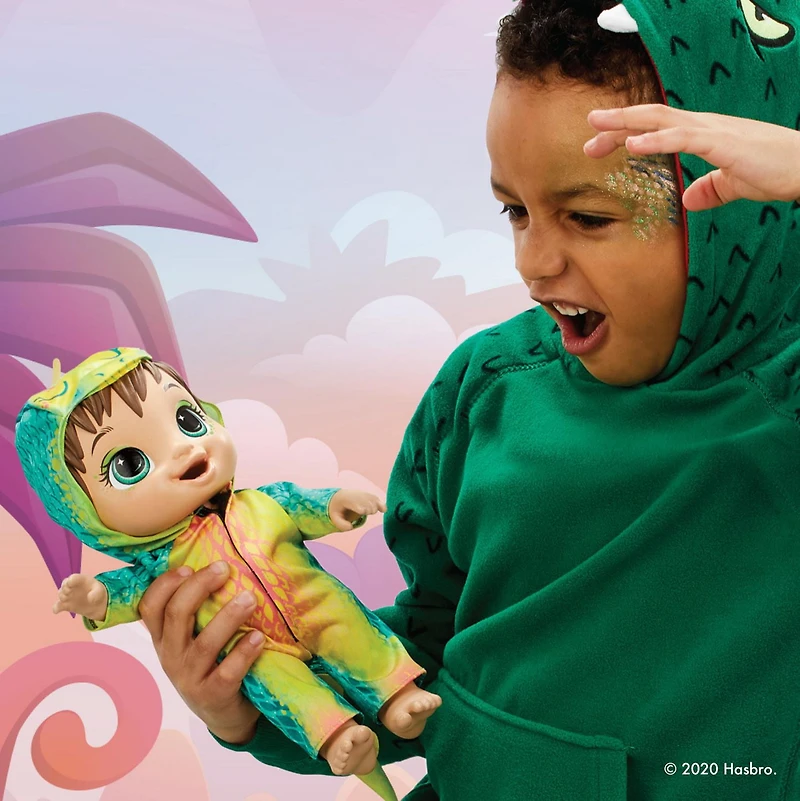 Baby Alive, bébé Adorables dinos, stégosaure aux cheveux bruns