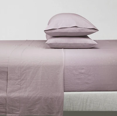 Ensemble de draps en coton solide prélavé