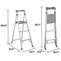 COSCO 3 Step Connection Step Stool ( White & Gray, 8ft 10in Max Reach)