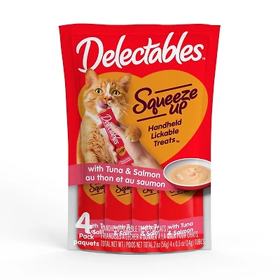Gâteries pour chats Delectables™ Thon & Saumon Squeeze Up™ 4 x 14 g (paquet de 4)