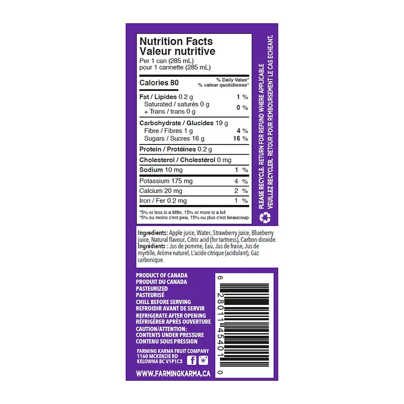 Farming Karma Berry Fruit Soda 4x285 ml