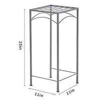 HOME TRENDS 25 IN TALL METAL PLANT STAND, 25 IN METAL PLANT STAND