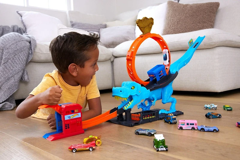 Hot Wheels Ville Coffret de jeu L’Attaque du T-Rex