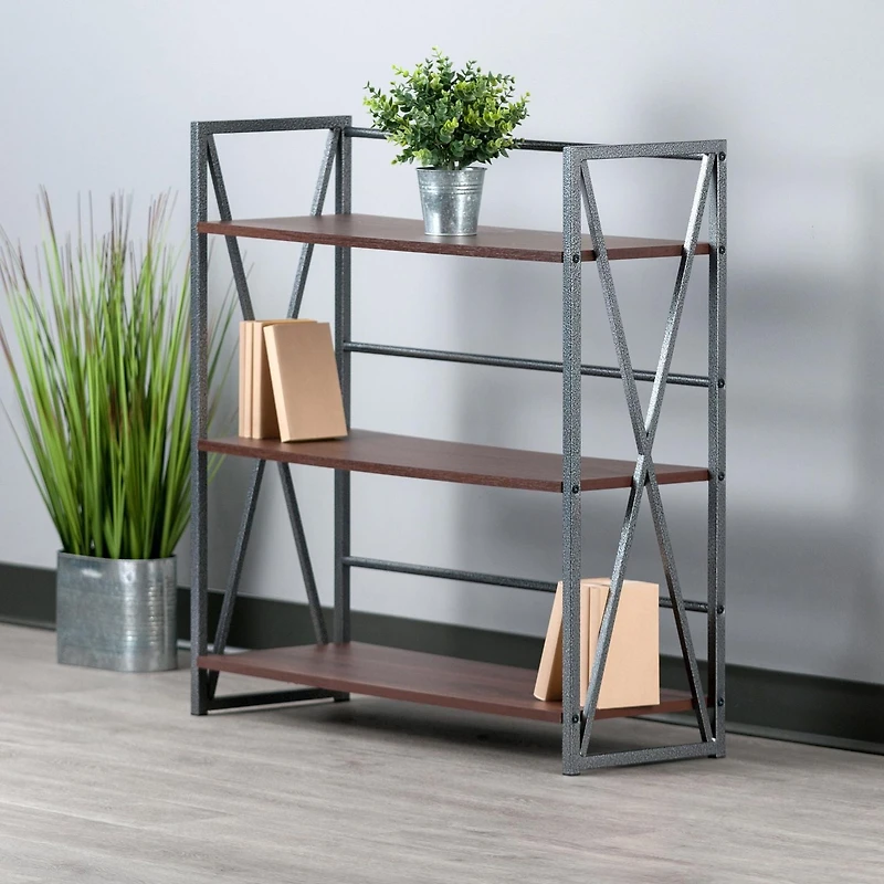 Isa 3-Tier Shelf Graphite and Walnut