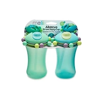 Baby and Toddler Straw Sippy Cup with Colorful Abacus Beads, 11.5oz - 2 Pack